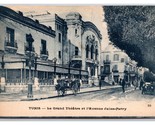 Le Grand Théâtre et l&#39;Avenue Jules Tunis Tunisia UNP DB Postcard Q25 - $3.91