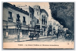 Le Grand Théâtre et l&#39;Avenue Jules Tunis Tunisia UNP DB Postcard Q25 - £3.09 GBP