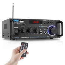 Pyle Wireless Bluetooth Stereo Power Amplifier - 200W Dual Channel Sound Audio S - £61.54 GBP