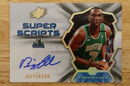 Al Jefferson 2007-08 UD SPX Super Scripts Auto Signature SS-JE NBA Timberwolves - £7.77 GBP