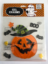 Halloween Window Gel Clings 9 Pieces Bats Spider Pumpkins Stars Boo - $17.70