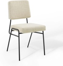 Modway Craft Upholstered Fabric Dining Side Chair, Black Beige - £125.88 GBP