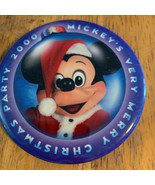 Walt Disney World Pin Button Mickey&#39;s Very Merry Christmas Party 2000 Mouse - $94.05 MXN