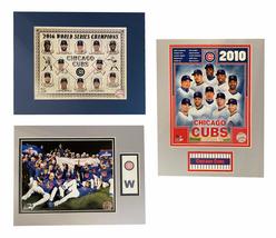 Encore Chicago Cubs 2016 Champions Matted Photograph Three-Pack Ready to Frame - £19.81 GBP