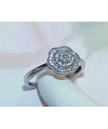 10K .25ct Diamond Baguette Graduated Flower Center Ring White Gold Size ... - $615.71 CAD