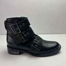 Blondo Boots Black Leather Camila Waterproof Moto Biker Buckles Women&#39;s ... - £55.51 GBP