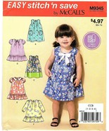 Easy Stitch &#39;n Save Sewing Pattern M9345 Toddler&#39;s Dresses - UNCUT-Size 1-4 - £3.91 GBP