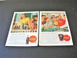 1947 Coca-Cola-Coke=Coca-Cola. Come on over-Have a Coke-Set of (2) Magazine Art. - £7.87 GBP