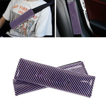Universal Purple Carbon Fiber Look Car Seat Belt Covers Shoulder Pad Pro... - €10,41 EUR