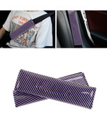 Universal Purple Carbon Fiber Look Car Seat Belt Covers Shoulder Pad Pro... - £9.27 GBP