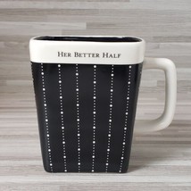 Hallmark &quot;Her Better Half&quot; 14 oz. Stoneware Coffee Mug Cup Black &amp; White - £12.16 GBP