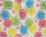 Thin Flannel Back Vinyl Tablecloth 52&quot; x 70&quot; Oval, COLORFUL ROUND FLOWER... - £6.97 GBP