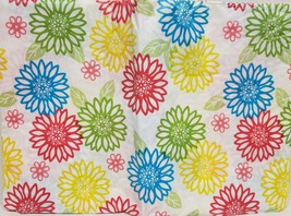 Thin Flannel Back Vinyl Tablecloth 52&quot; x 70&quot; Oval, COLORFUL ROUND FLOWER... - £7.00 GBP