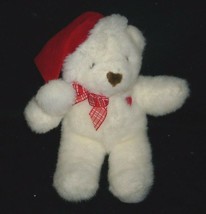 12&quot; Vintage 1994 Plush Creations White Christmas Teddy Bear Stuffed Animal Toy - £26.16 GBP