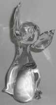 Mid Century LEAD CRYSTAL 7 3/4&quot; Art Glass DOG FIGURINE Made in Sweden - £38.75 GBP