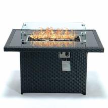 LeisureMod Mace Wicker Propane Fire Pit 44 Inch 55,000 BTU Auto-Ignition Gas Fir - £709.56 GBP+