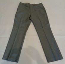 Perry Ellis Size 33W 30L TRAVEL LUXE Grey New Mens Flat Front Dress Pants - $69.30