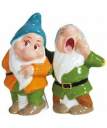 Snow White&#39;s Bashful and Sleepy Ceramic Salt and Pepper Shakers Set, NEW... - £22.85 GBP