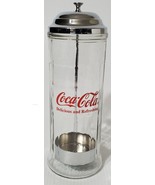 Vintage Coca Cola Glass Straw Dispenser Jar Holder 1992 Diner Decor - €10,94 EUR