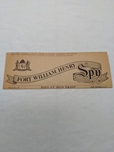 Fort William Henry Spy Vol 8 No 10 Dieu Et Mon Droit Lake George NY Flye... - $410.36 MXN