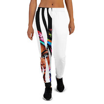 Eco-Friendly and Comfortable &#39;Aurora&#39; Canva Print Women&#39;s White Joggers - $1,145.02 MXN+