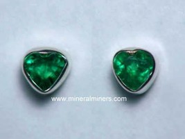 Emerald Earrings, Genuine Emerald Earrings, Green Emerald Earrings, Green Stone - £119.75 GBP