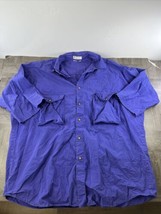 Vintage Columbia Shirt Mens XL Purple Short Sleeve Button Up - $18.49