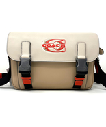 Coach Track Crossbody In Colorblock With Coach Stamp Steam Beige Leather... - $217.46 CAD