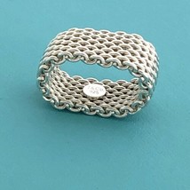 Size 6.5 Tiffany &amp; Co Somerset Ring in Mesh Basket Weave Sterling Silver - $279.00