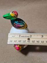 Tonala Pottery Hatched Egg Bird Pelican Parrot Bright Hand Painted Signed 149 - £22.15 GBP