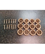 Lot 12 Wood Spoked 2&quot; Wheels Axle Pegs Toy Craft Hobby - $49.49