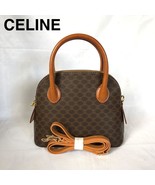 CELINE Vintage Macadam 2way Handbag Shoulder Bag PVC Brown Authentic MBa... - $695.62