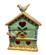 Large Blue Bird Ceramic Bird House Cookie Jar Vintage EUC - $38.04