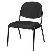 Set Of Two Black Fabric Seat Swivel Adjustable Task Chair Fabric Back Steel Fram - £382.09 GBP