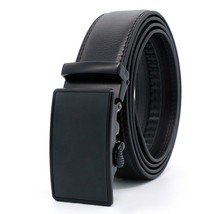 Sleek Men&#39;s Black Leather Ratchet Belt - Customizable to 43&quot; Waist - £12.69 GBP