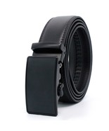Sleek Men&#39;s Black Leather Ratchet Belt - Customizable to 43&quot; Waist - £12.62 GBP