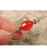 U-65-A) little red glass beaded silver tone hatpin Pin hat SOCIETY pins ... - £8.17 GBP