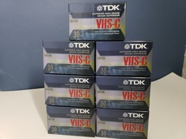 Lot Of 7 TDK VHS-C  Blank Camcorder Tapes New Sealed High Grade 30 min - £22.85 GBP