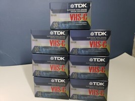 Lot Of 7 TDK VHS-C  Blank Camcorder Tapes New Sealed High Grade 30 min - £21.87 GBP