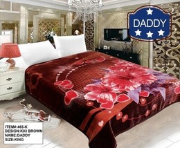 Flowers Daddy 2 Ply Plush Blanket Very Very Heavy Warm Asofty King Size (9.0 Kg) - £76.73 GBP