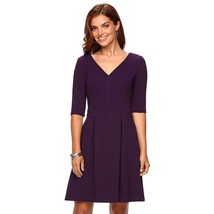 New Chaps Women&#39;s Textured Fit &amp; Flare Dress Beetroot Variety Sizes - £44.31 GBP