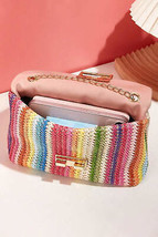 Multicolour Bohemian Woven Gold Chain Shoulder Bag - £13.47 GBP