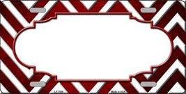 Red White Chevron Scallop Print Oil Rubbed Metal Novelty License Plate LP-7088 - £14.98 GBP