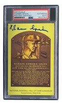 Warren Spahn Firmado 4x6 Milwaukee Braves Recibidor Of Fame Placa Tarjeta - £61.02 GBP