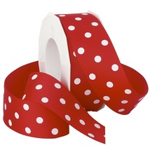 Morex Grosgrain Dot Ribbon, 1-1/2-Inch By 20-Yard Spool, Red With White ... - £23.59 GBP