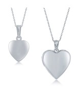 Sterling Silver 2PC Mother &amp; Daughter Set, Heart Pendant + Locket - Poli... - $206.45 CAD