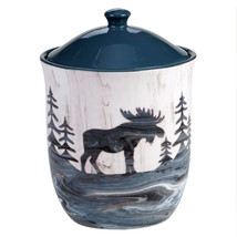 Moose 12565 Fluidity Lodge 104 oz Biscotti Cookie Jar Ceramic 9.25&quot; H - £54.58 GBP