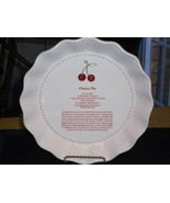 Grasslands Road CHERRY PIE PLATE Red and White Ruffled Ceramic  - £11.84 GBP