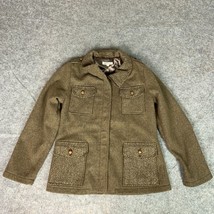 Orvis Womens Jacket Medium Brown Chore Work Coat Lined Elbow Patch Pockets Work - $99.98