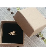 Faith ~ Cross ~ 925 Silver ~ Gold Plated ~ Petite ~ Adjustable Ring - $356.03 MXN